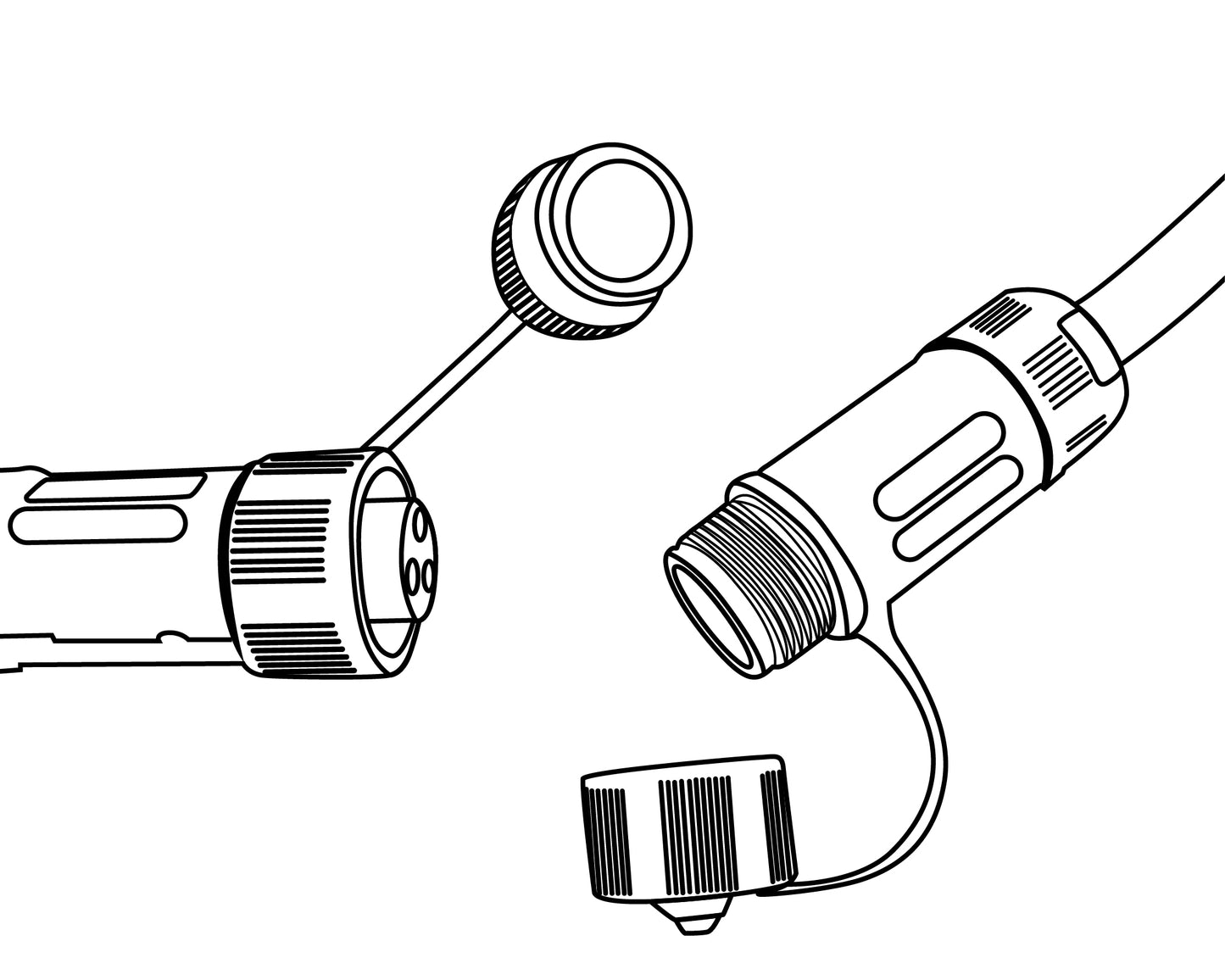 Water Tight Extension Cable Male/Female 1 Meter